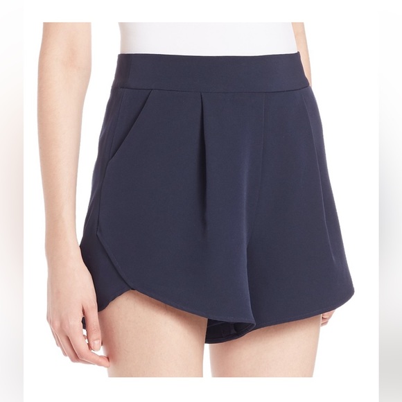 MILLY Pants - Milly Navy Blue Italian Cady Petal Shorts | 00